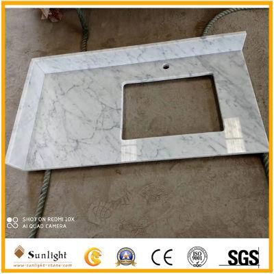 Custom Italy White Carrara Marble Vanity Top for Bathroom