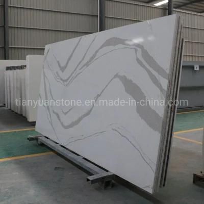 Marble Look Artificial Stone Quartz Countertops with Veins