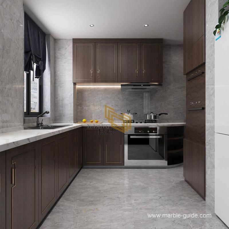 Artificial Marble Grey Sintered Stone Thin Slab for Home/Interior/Decoration/Countertop Kitchen/Bathroom