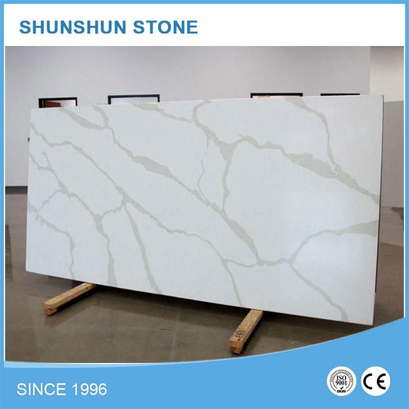Calacatta White Quartz Stone Big Slab for Countertop