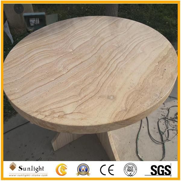High-Quality Yellow Wooden Vien Sandstone Wall Tile