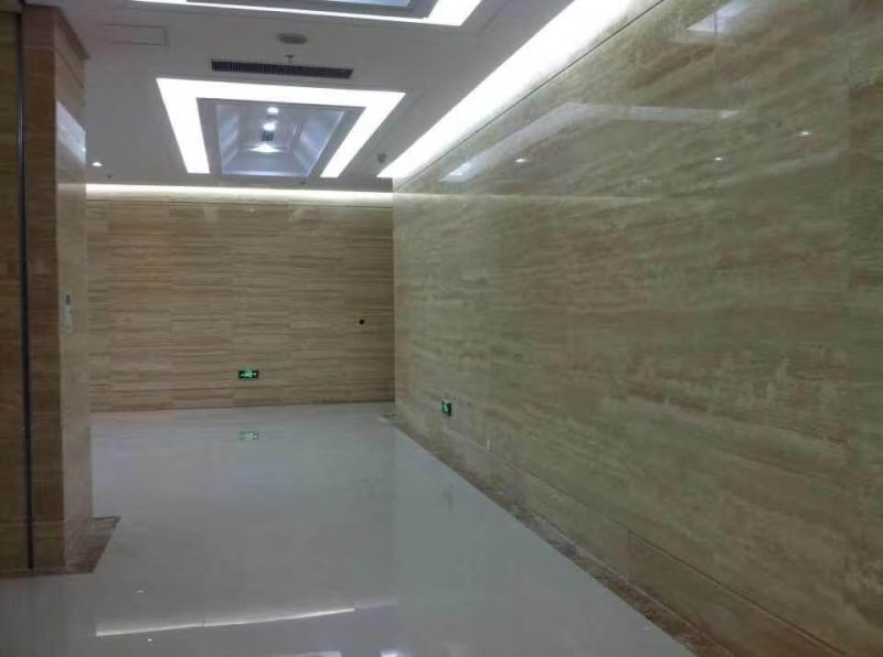 Polished Beige Traveltine Stone, Natural Stone, Building Material