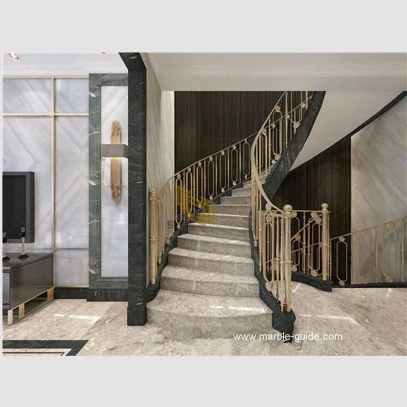 Polished Natural Dora Ash Cloud Grey Marble Tile for Staircase/Bathroom Set/Floors