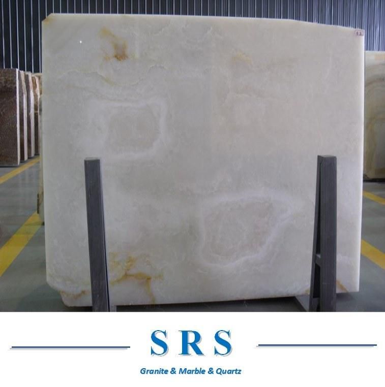 12′ ′ X24′ ′ Bianco Diamante Jade White Onyx Marble Natural Stone Tile Slab
