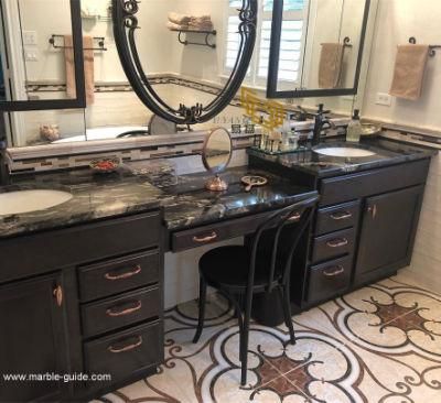 Colorful Natural Cosmic Black Granite Stone for Tile/Slab/Wall Tile/Countertop/Stairs/Bench