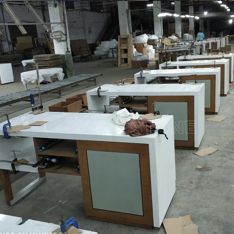 Pure White Quartz Countertop for Kitchen and Bathroom