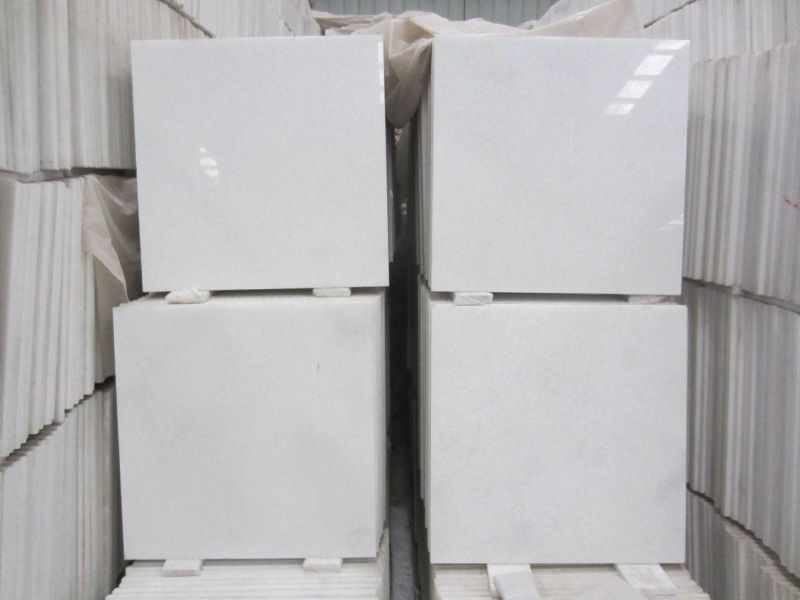 High Quality Pure White Crystal Marble Tiles/Slabs/Windowsills/Stairs Polished for Decoration