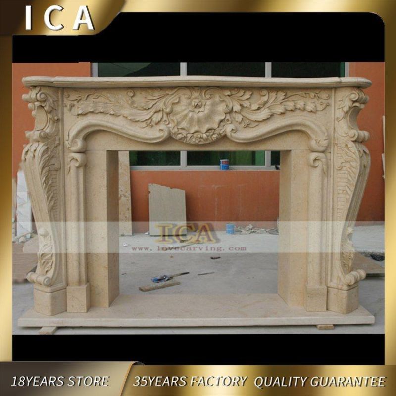 Indoor Classic Decorative Natural Statue Marble Fireplace