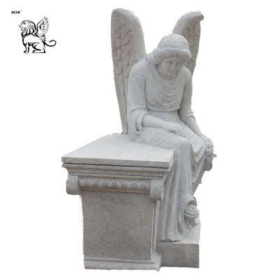 Marble Tombstone Grief Angels Statue Sculptures Tombstone and Monument Mty-24