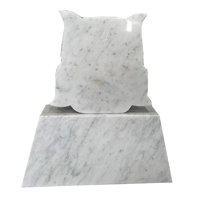 Unique Design Bianco Carrara White Memorial Stone for Graveyard