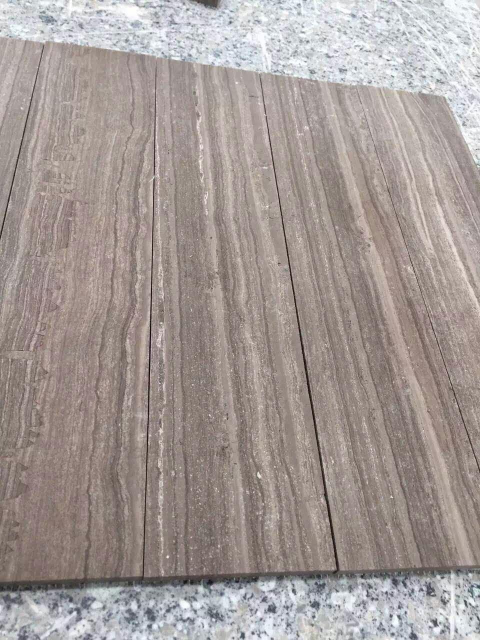 Polished 60X60 Coofee Wooden Marble Floor Design for Commercial Project