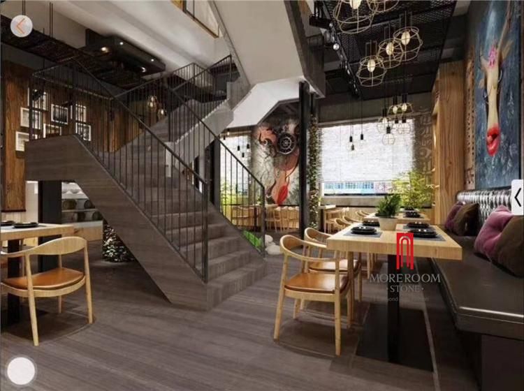 Coffee Wood Veins Texture Marble Slab for Restaurant Flooring