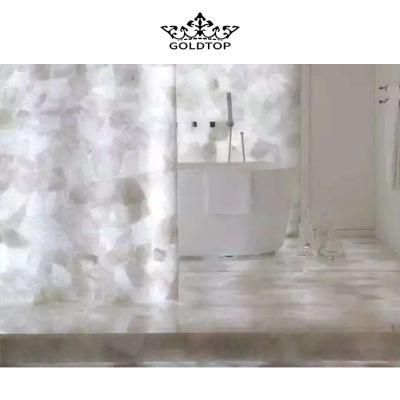 Luxury Natural Stone Polished Indoor Decoration White Crystal Slab Marble Wall Tiles