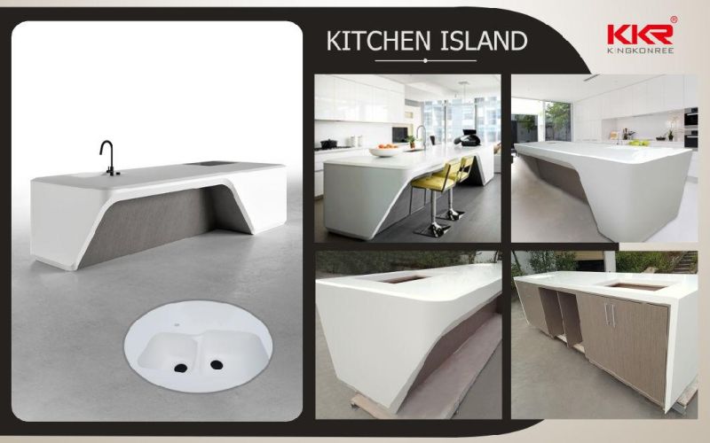 Solid Surface Resin Hand Washing Basin Single Sink Bathroom Poly Marble Vanity Top