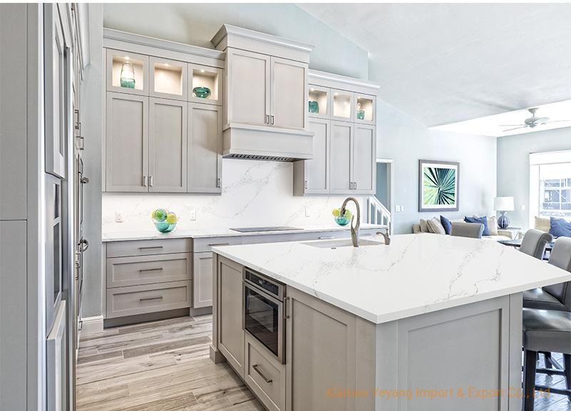 Polish Calacatta/White Quartz Countertops/Countertop/Vanity Top for Bathroom/Kitchen Quartz Tiles