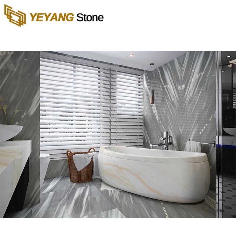 Chinese Popular Icy Grey Marble Wooden Marble for Villa Project