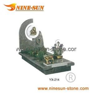 Polished Black Granite Tombstone (3A-214)