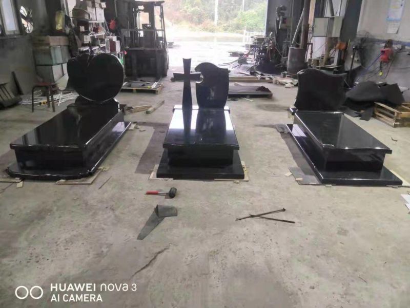 G332 Beida Black Beida Qing Black Granite Tombstone Monument Headstone