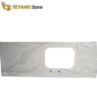 Customize New Calacatta White Quartz Stone Countertop for Kitchen &amp; Bathroom