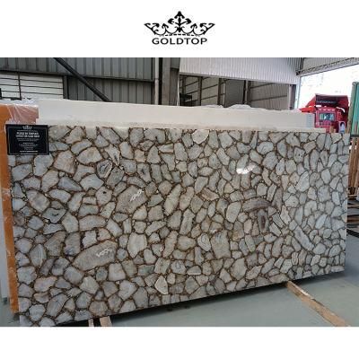 Translucent Semi Precious Onyx Stone White Agate Tile and Slab