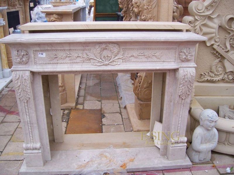 White Marble Fireplace Decoration Mantel