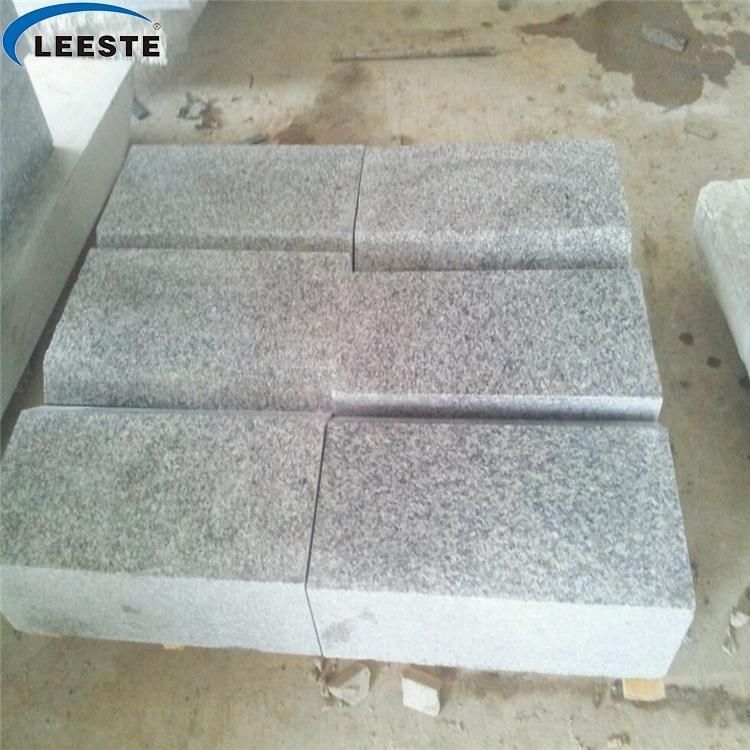 G603 Sardo Grey Light Grey Granite Kerbstone Sawn Cut Surface Flamed Surface Bavelled Edge