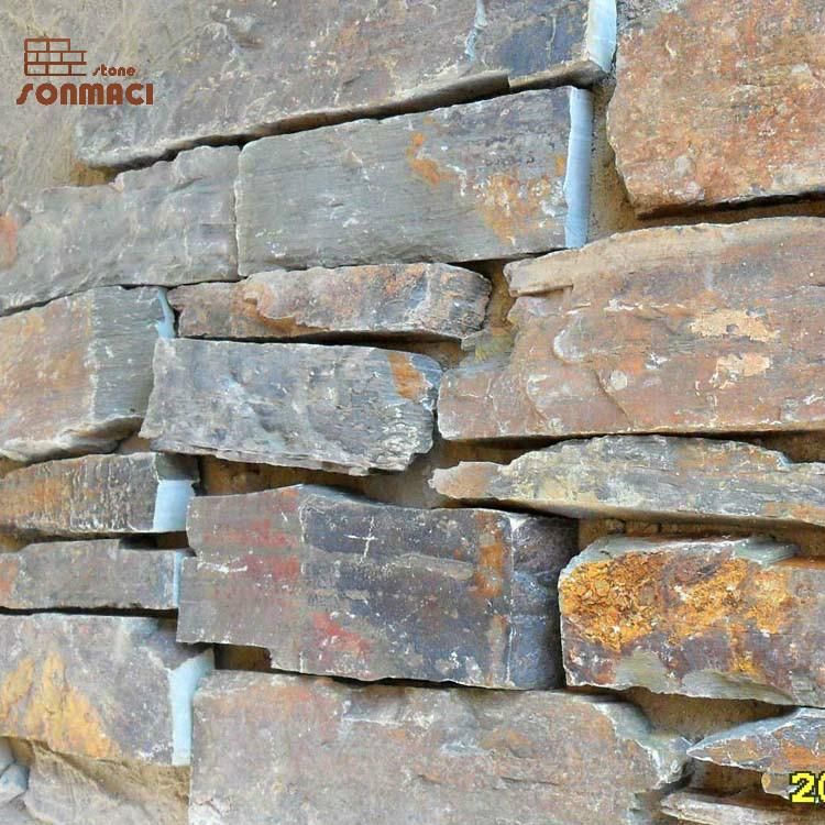 Rust Color Loose Slate Wall Panels Castle Brick