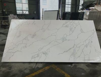 Artificial Calacatta Calcutta Marble Looking Quartz Stone with NSF Ce Certification