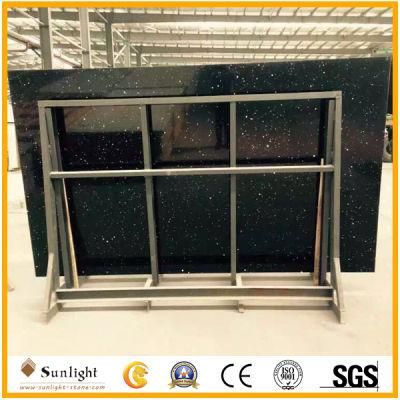 Bule/Beige/White Colors Artificial Sparkles Mirrror Quartz Stones Slabs