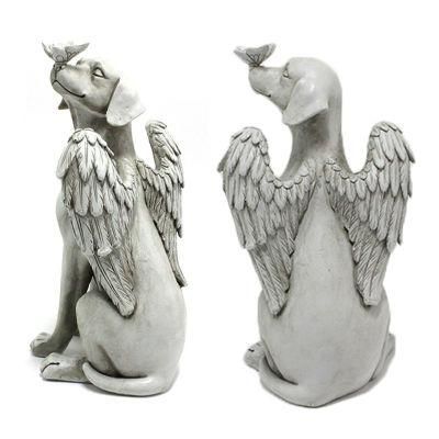 OEM Resin Outdoor Garden Angel Pet Dog Tombstone Gravestone Headstone