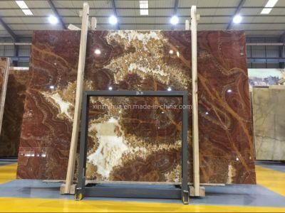 China Yellow Honey Onyx Slab for Wall Floor Tile/Interior Decoration/Staircase