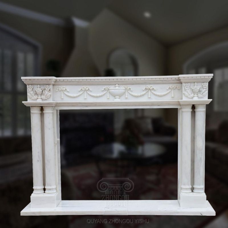 Travertine Fireplace Surround Mantel Piece for Living Room