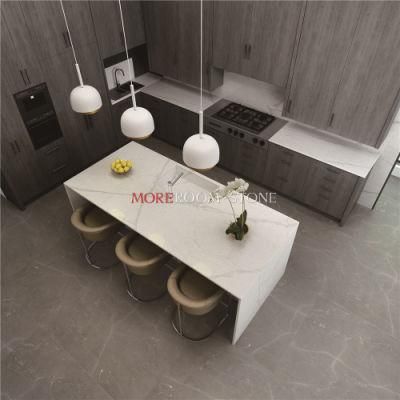 Artificial Quartz Calacatta Surface That Looks Like Marble Kitchen Top