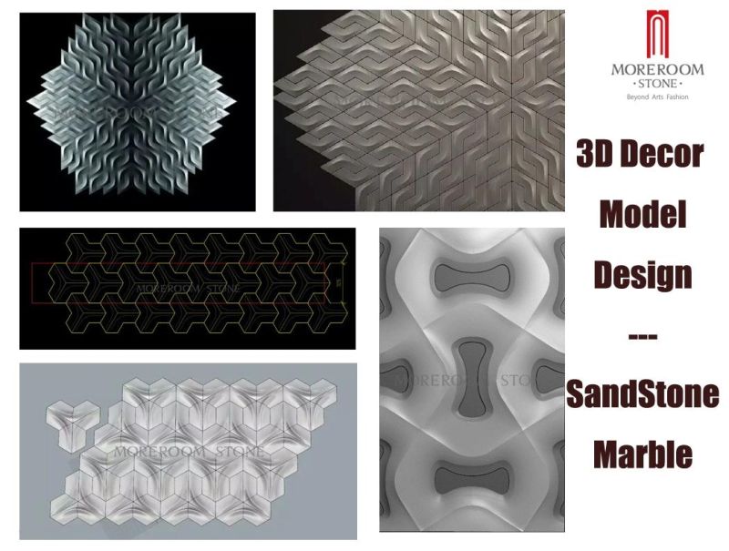 Moreroom Stone Home Decor 3D Panel CNC Burder Beige Marble Wall Decor