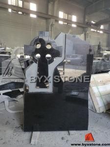 Customized Black Stone Granite Cross Headstone / Tombstone