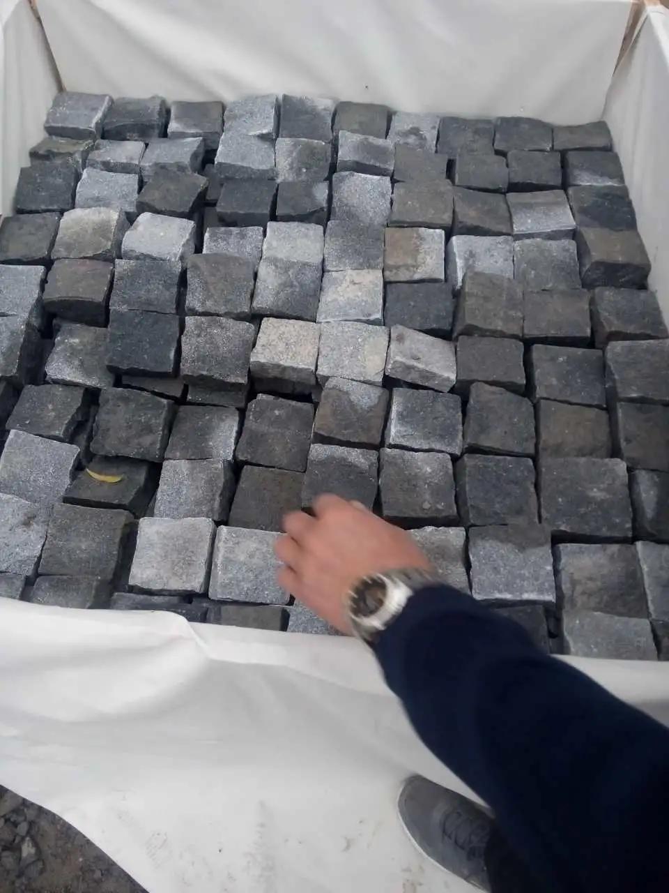 Cube Stone Paving Stone Natural Split Grey Granite Stone