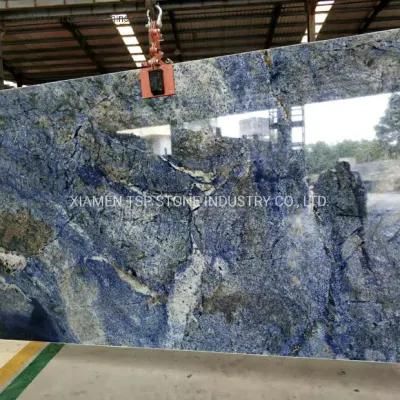 Exotic Natural Azul Bahia Blue Stone Granite Slab for Kitchen Top