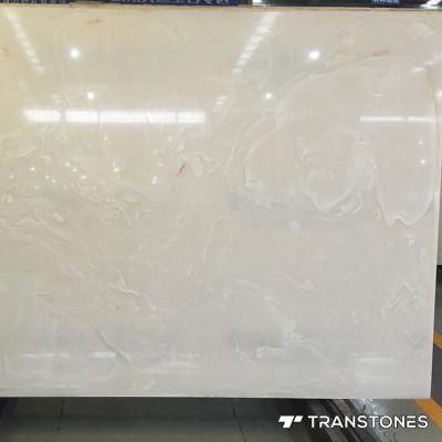 Polished White Onyx Marble Sheet Translucent Customized Alabaster Counter Top