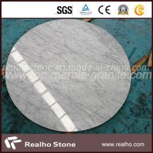 Round Carrara White Mable Dining Table Top