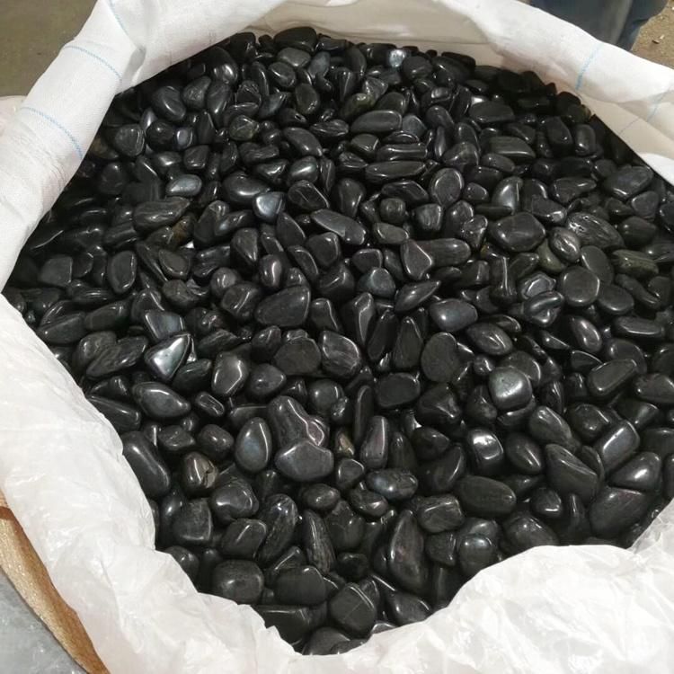 High Quality Natural Polished Black Pebble Stone for Garden Decor