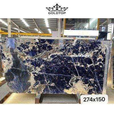 Luxury Natural Stone Polished Indoor Decoration Cloisonne Blue Slab Granite Wall Tiles