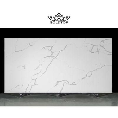 Artificial Stone Polished High Quality Calacatta White Stone Slab Quartz Cabinet/Countertop/Floor/Wall Tiles/Vanity