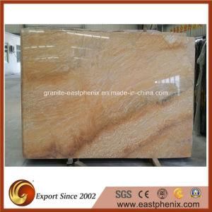 Imported Funcy Giallo Quartzite Stone Slab for Countertop/Wall Tile