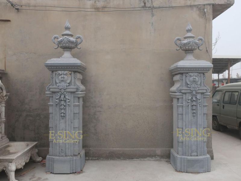 Sandstone Large Building Entrance Roman Round Columns Design
