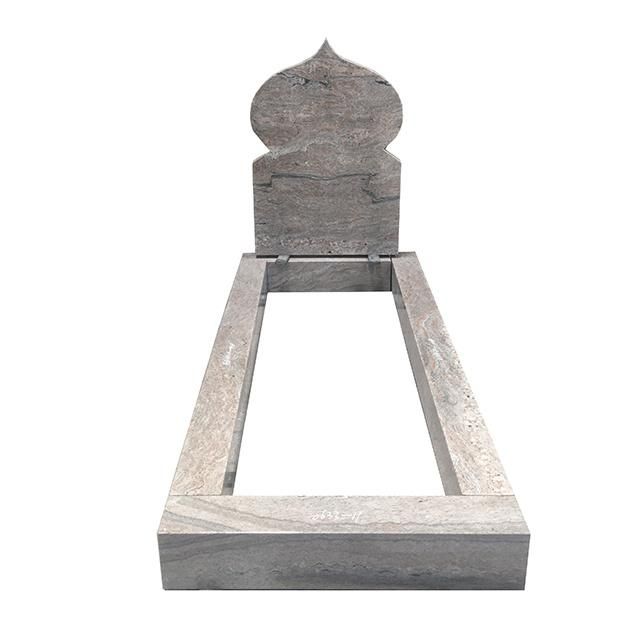 Outdoor Pink Granite Moslem Style Single Grave Headstone