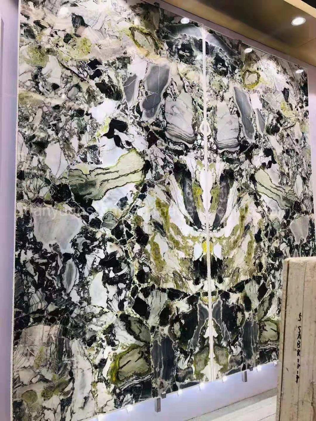 Luxury Stone Swiss Alps Granite Slabs, Brazil White Granite Quartzite Big Slab