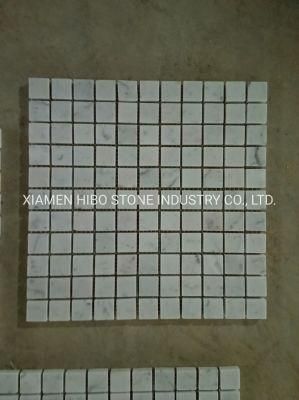 Bianco Carrara/Eastern White/Thassos White Marble 1X1 Square Field Tile Mosaics