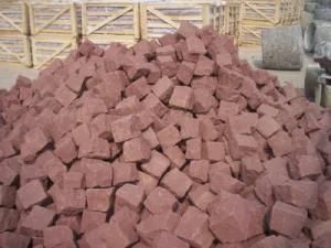 Cube Stone Red Sandstone Paving