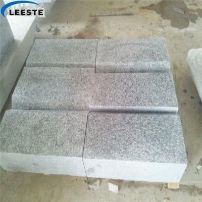 G603 Sardo Grey Light Grey Granite Kerbstone Sawn Cut Surface Flamed Surface Bavelled Edge