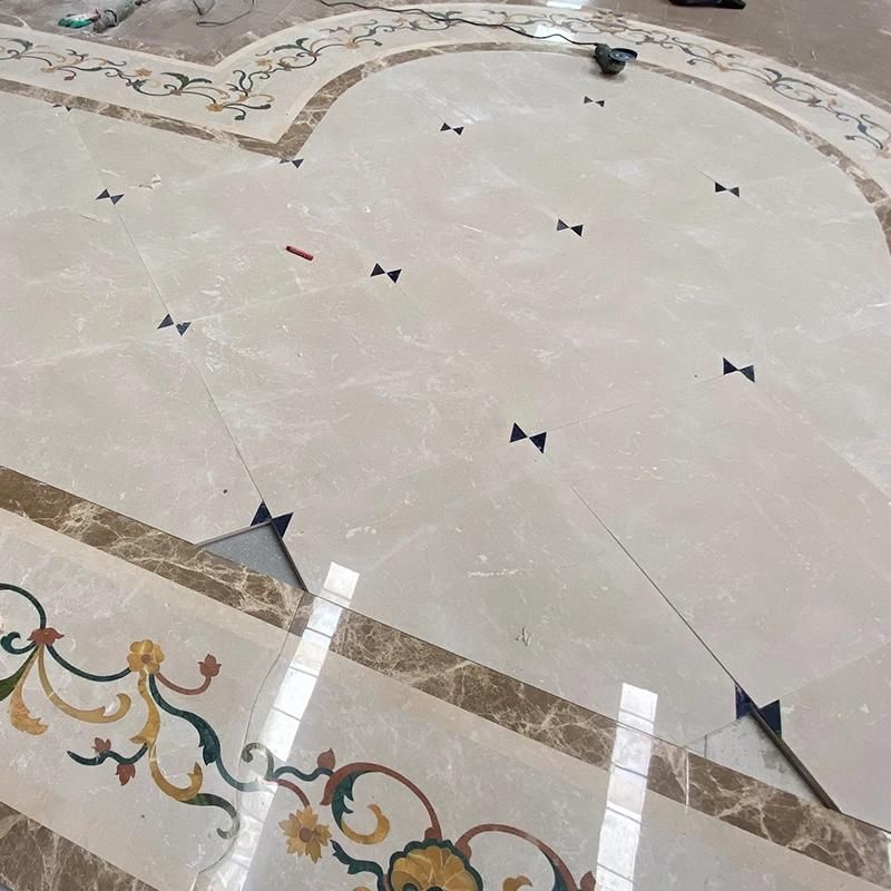Luxury Artificial Marble Flooring Waterjet Floor Medallion Tiles